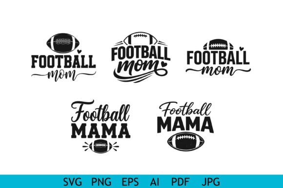 Football Mom Mama Bundle: Graphics for T-Shirt Designs