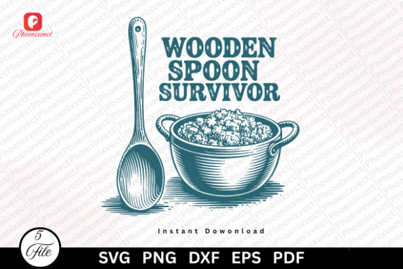 Funny Cooking Wooden Spoon Survivor SVG Graphics