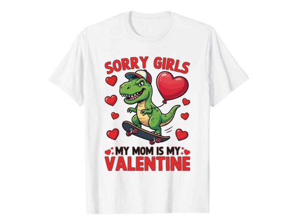 Mom Dino Valentine's Day T-Shirt Graphics for Brands
