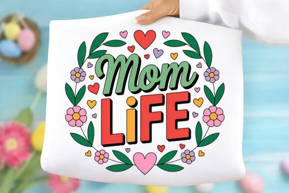 Mom Life Floral PNG: Graphics for T-Shirt Designs
