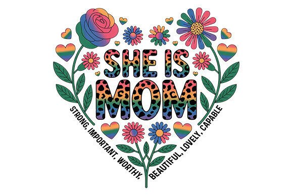 Review: Mothers Day, Floral She is Mom PNG for Embroidery